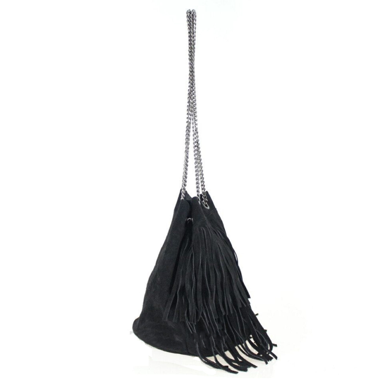 Frills and Thrills Suede Handbag