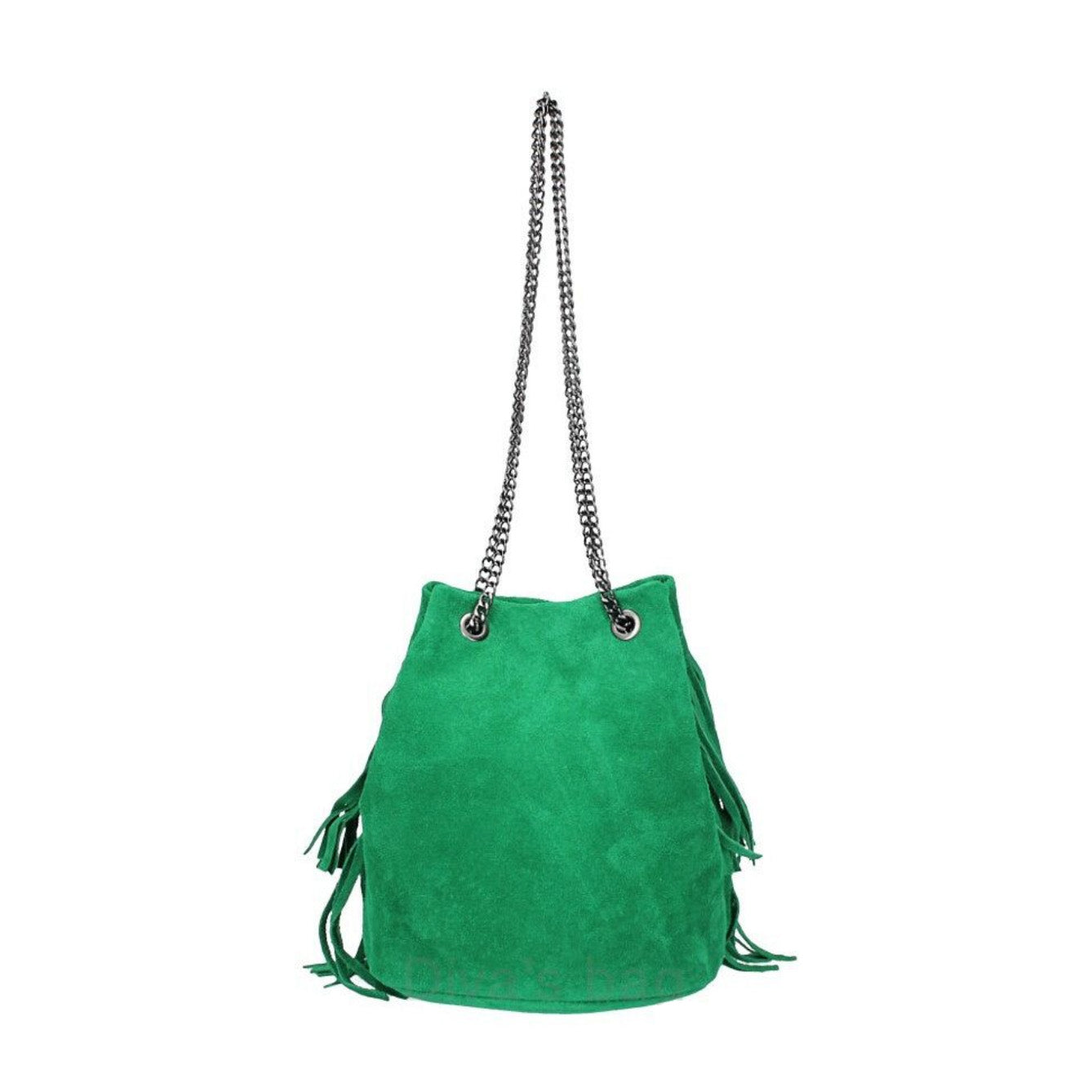 Frills and Thrills Suede Handbag