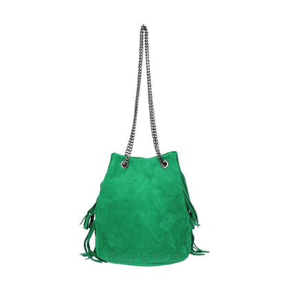 Frills and Thrills Suede Handbag