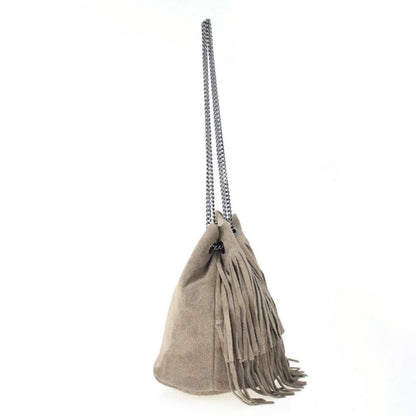 Frills and Thrills Suede Handbag